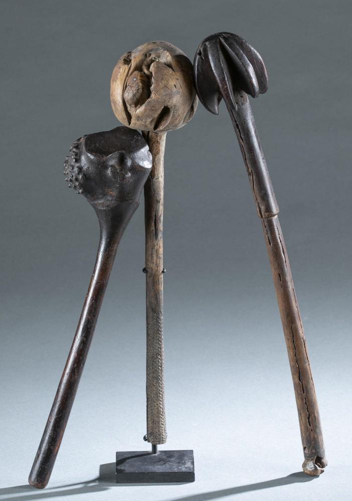 3 Polynesian Clubs. 20th c. (1 of 4)