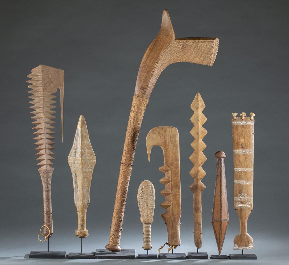 8 Polynesian Style Clubs. 20th c. (1 of 10)