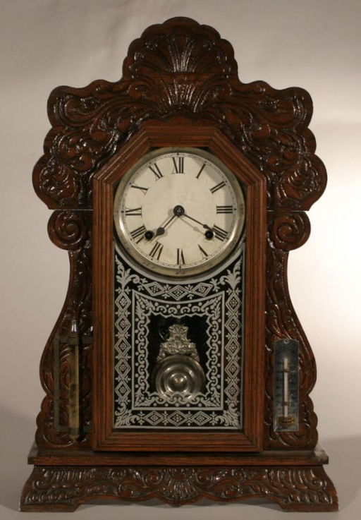 39 Ansonia CLock Co. Gingerbread kitchen clock, with Jan 01, 2005