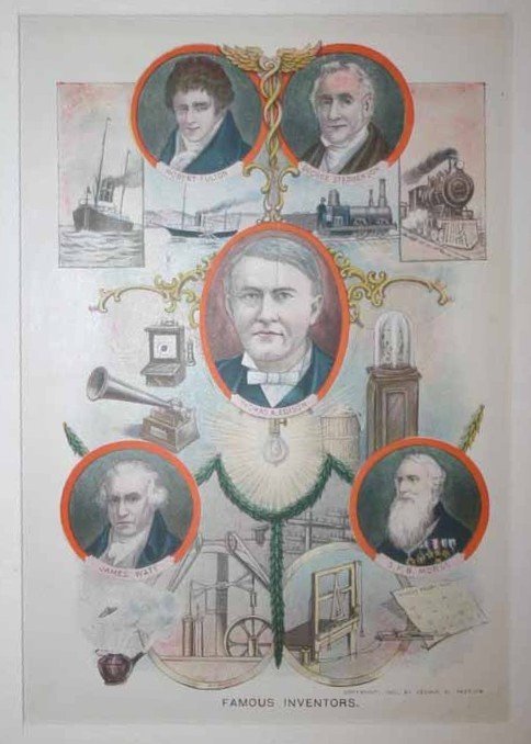 ~21 Lithographs: Am history, cities, army officer - 3