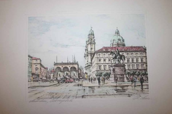 14 prints: Landscape, horses, German cities. - 4
