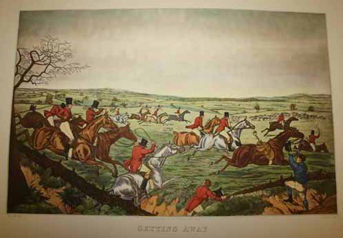 Henry Alken & other color prints w/ horses.
