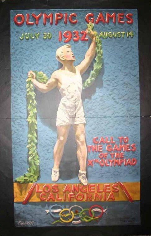 1932 poster: Call to the Games of the Xth Olympia