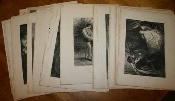 ~24 lithographs: Portraits, scenes from plays, et