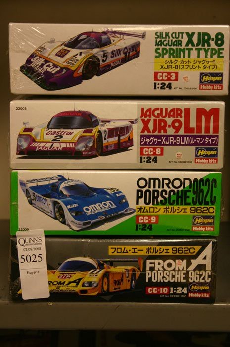 Group of 4 Model Kits. Hasegawa, Jaguar XJR-9