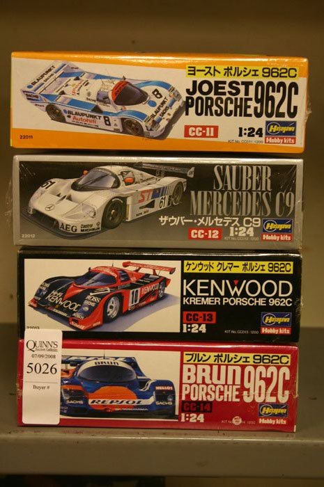 Group of 4 Model Kits. Hasegawa, Joest Porsch