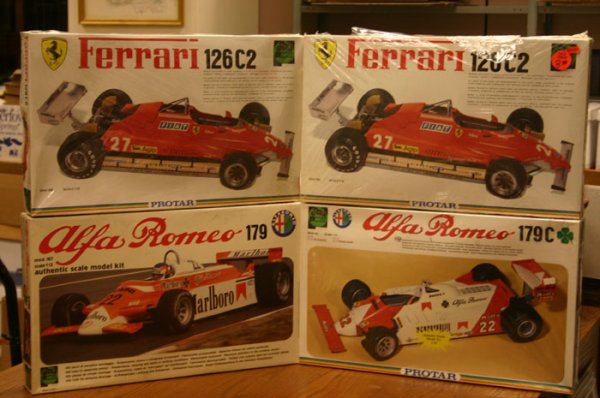 Four Protar model kits. Protar, Alfa Romeo 17