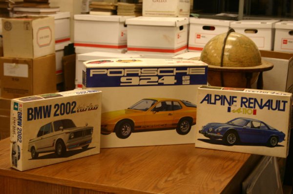 Three Bandai model kits. Bandai, Alpine Renau