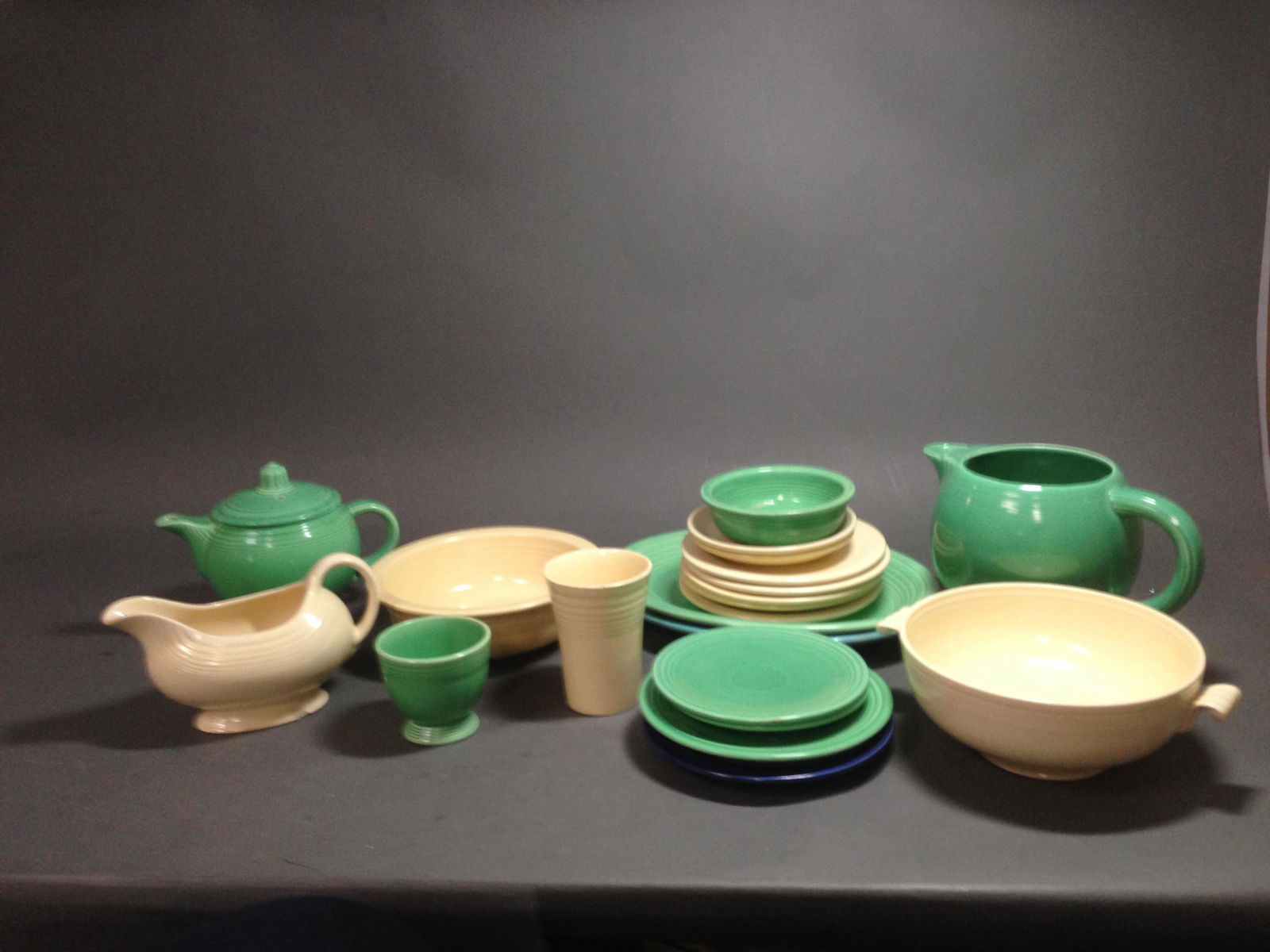 Collection of Assorted HLC Fiestaware China: Collection of Assorted Homer Laughlin Fiestaware China, Including five chipped or damaged pieces