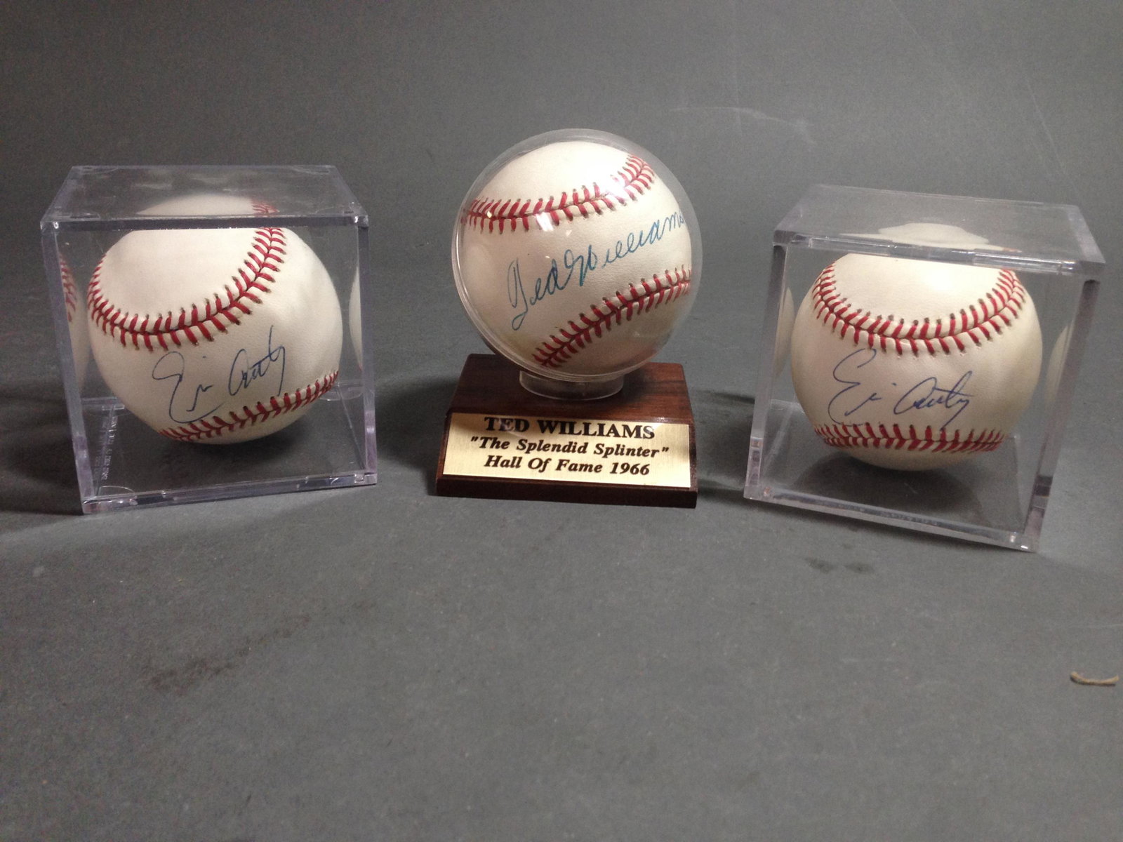 3 Signed Baseballs, Inc. Ted Williams: Three signed baseballs including Ted Williams