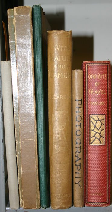6 books (1888-1916): Photography.: [Photography]. 6 Titles. Vp:vp. 12mo - 4to. Hardcover. Largely very good. Illustrated. ++ Picture Taking And Picture Making. 9th Edition. Eastman Kodak Co., 1888. ++ Charles Taylor. Odd Bits Of Travel