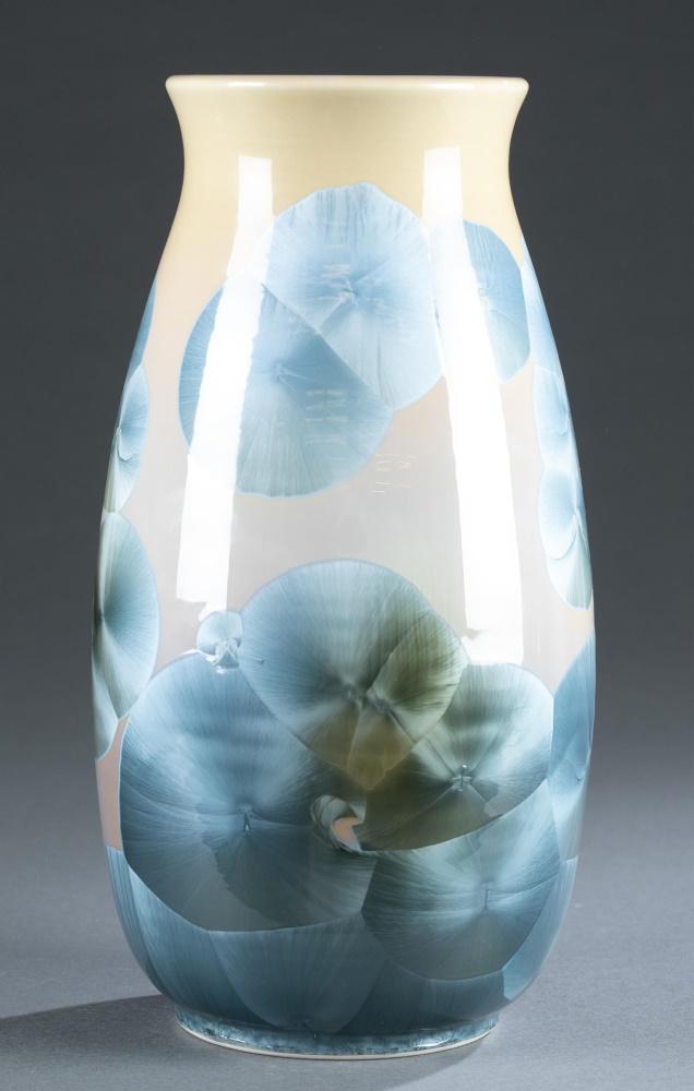 Large Chinese crystalline glaze vase, 20th c. (1 of 5)