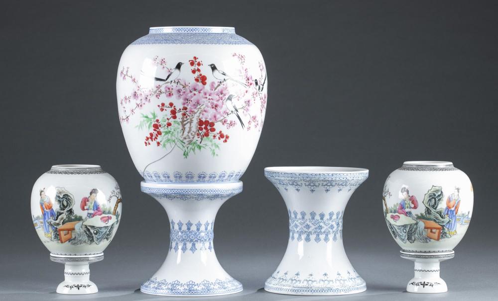 3 Jingdezhen Zhi porcelain lamps, 20th c. (1 of 15)
