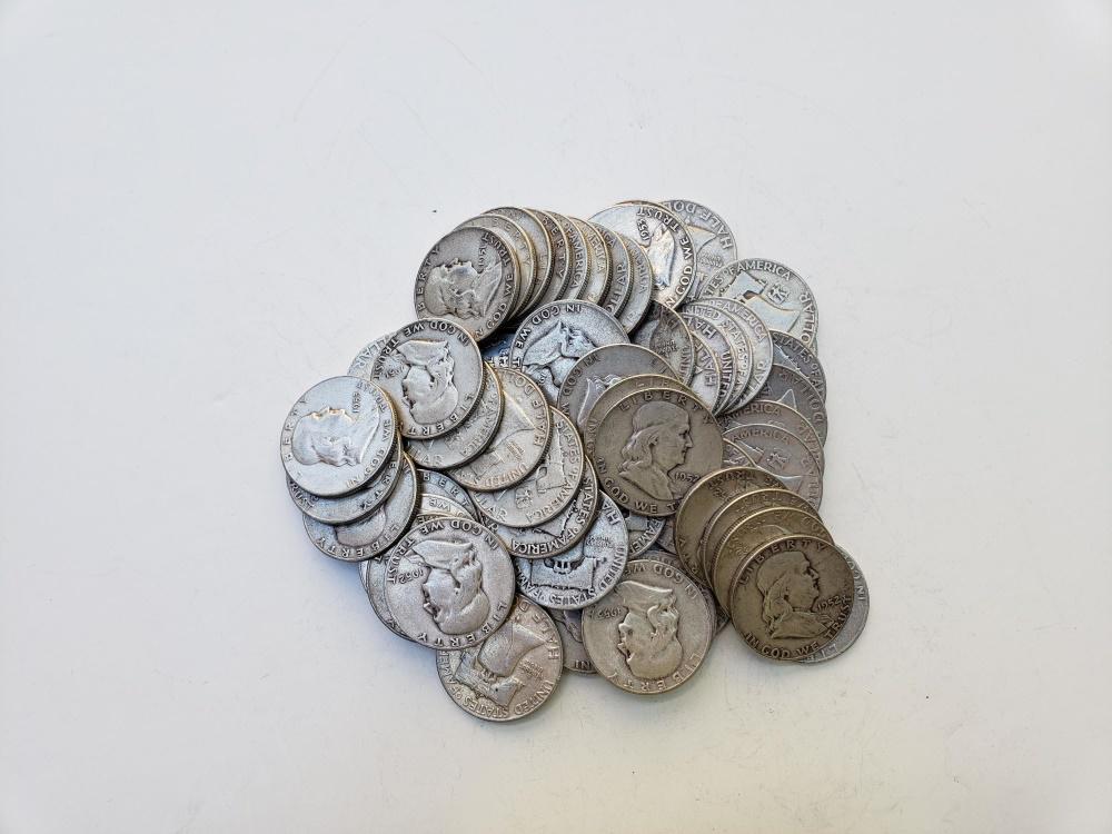 61 Franklin Half Dollars (1 of 1)
