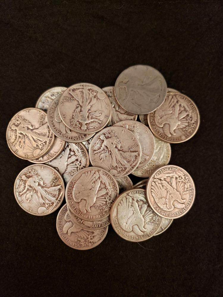 23 Walking Liberty Half Dollars (1 of 1)