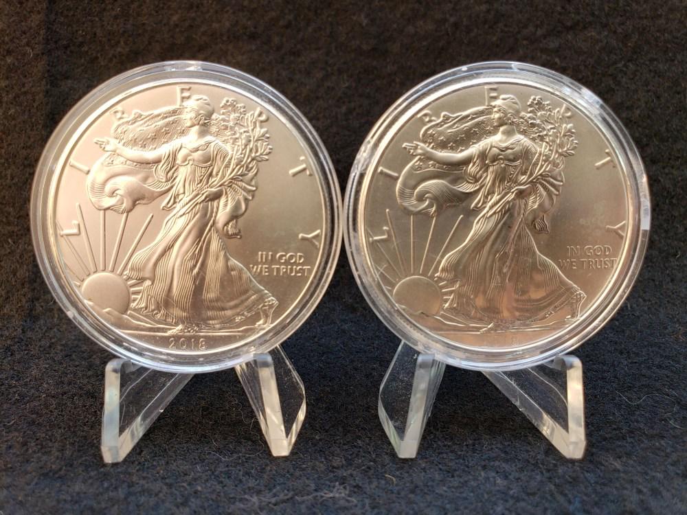 2 American Eagle Bullion Silver Dollars (1 of 2)