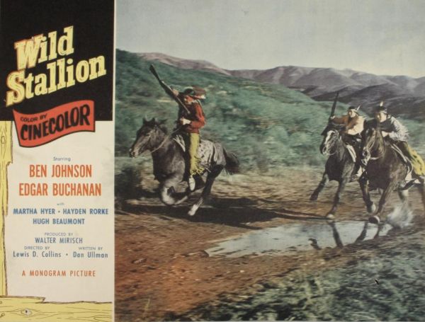 Westerns, Lobby Cards. (1) Ben Johnson, Wild Stal: Westerns, Lobby Cards. (1) Ben Johnson, Wild Stallion, 1952, with Edgar Buchanan, 5 cards. (2) Various Films: Two Rode Together, The Fighter[2], The White Squaw, 13 Fighting Men[2], The Ride To Hangma