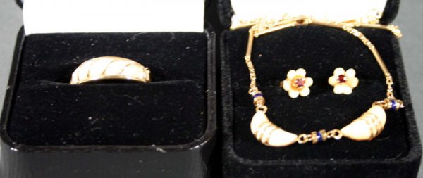Gold and ivory jewelry