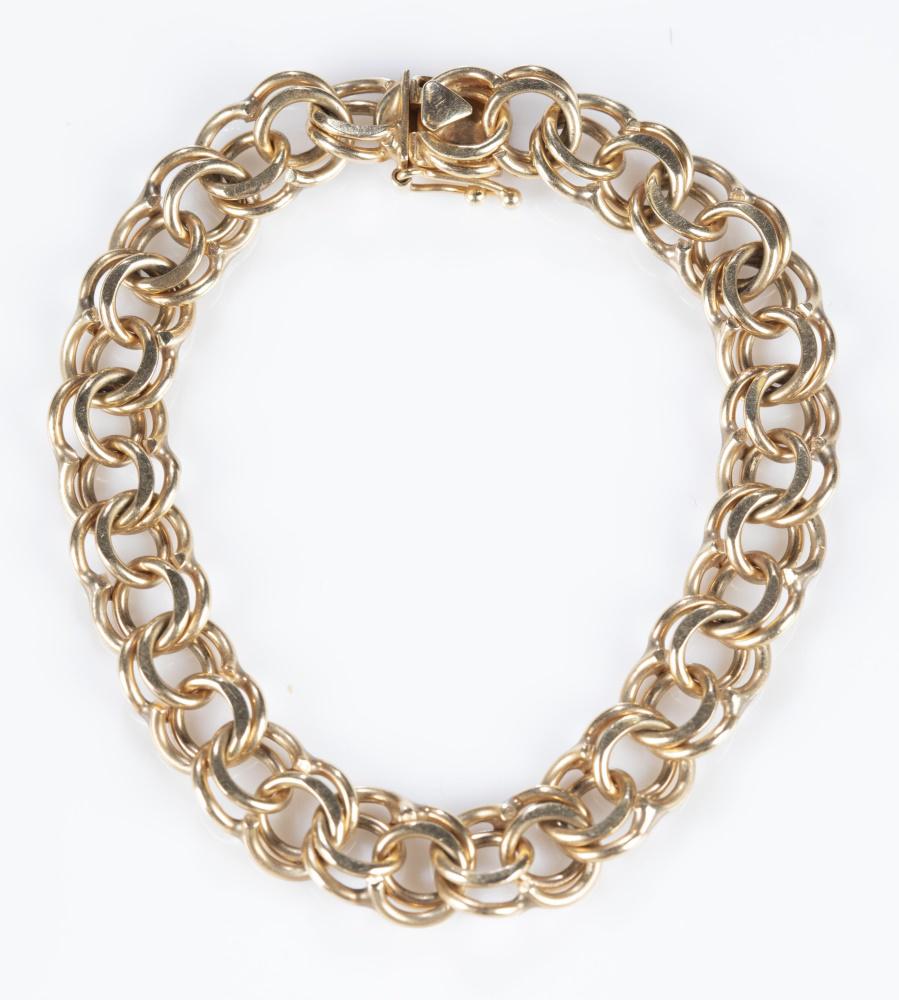14k Double curb chain bracelet. (1 of 3)