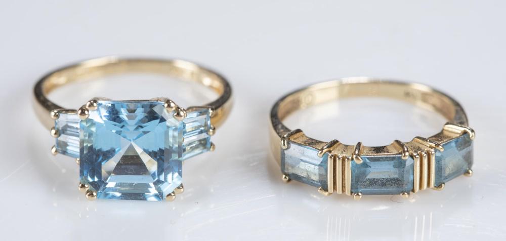 2 14k Blue topaz rings. (1 of 6)