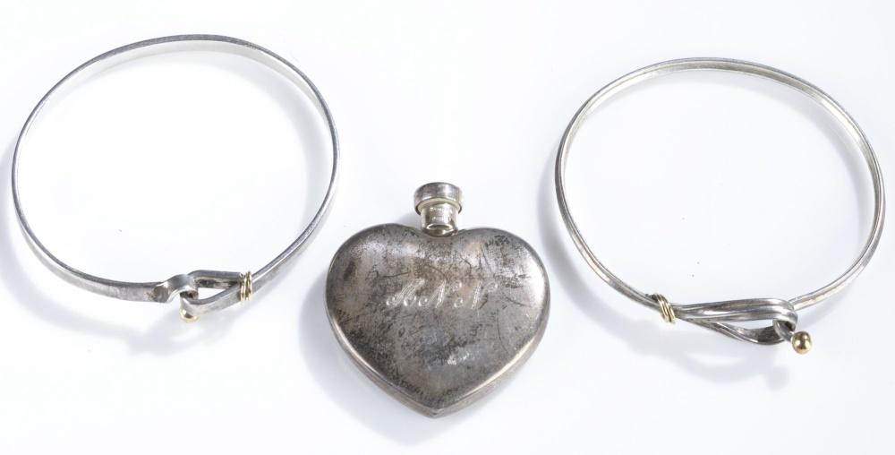 Tiffany & Co., silver bracelets & perfume bottle. (1 of 4)