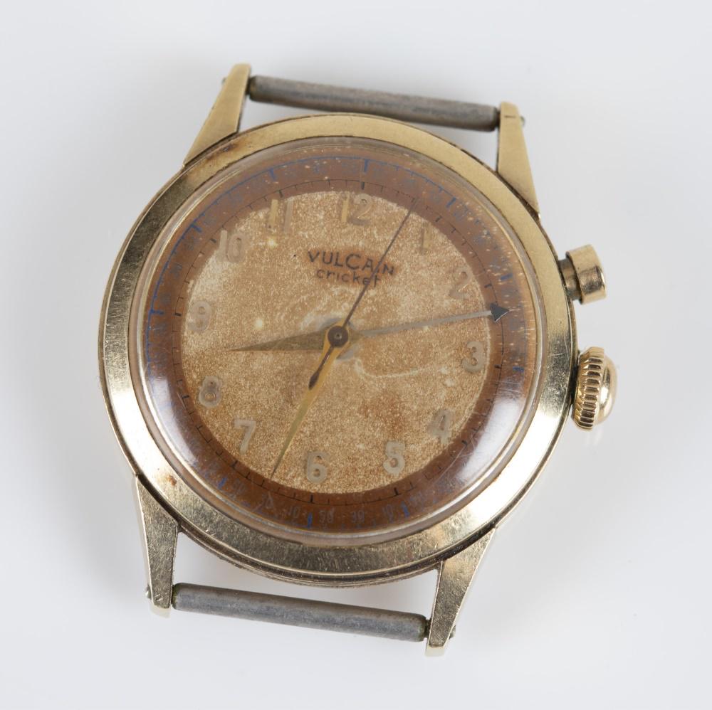 Men's Vulcain Cricket 14k gold chronograph. (1 of 2)
