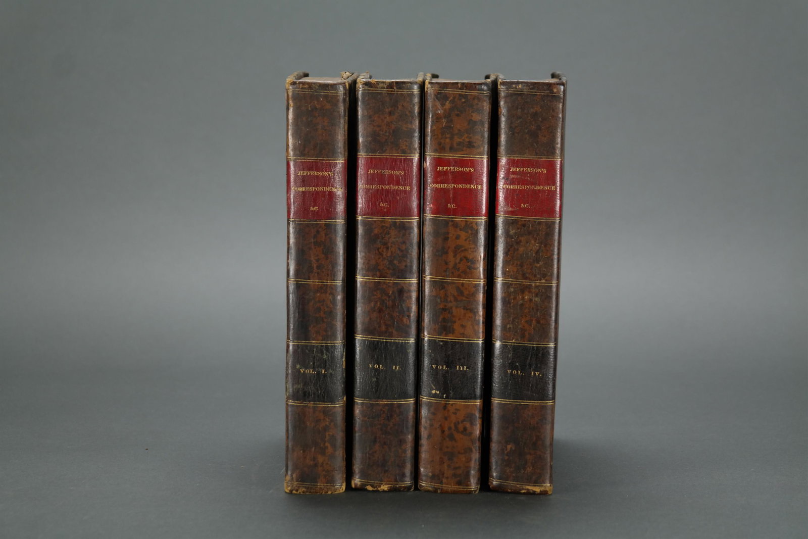 4 vols. Thomas Jefferson: [Americana] Jefferson, Thomas. "Memoir, Correspondence, and Miscellanies, From the Papers of Thomas Jefferson." 4 volumes. 8vo. First edition. Thomas Jefferson Randolph, editor. Charlottesville: F. Ca