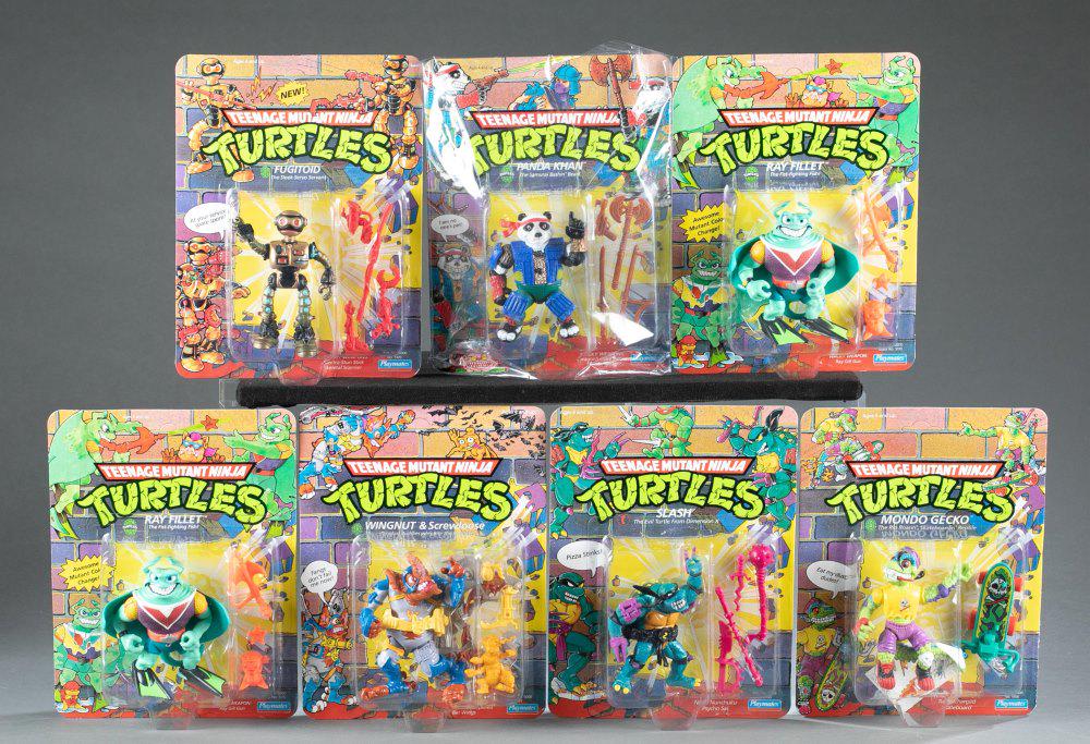 7 TMNT action figures, 1990 MOC. (1 of 4)