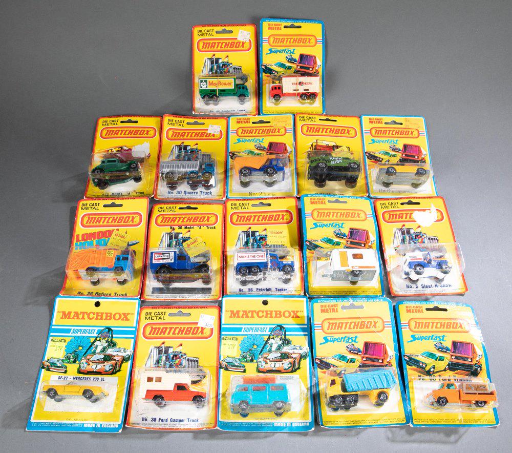 17 Superfast Matchbox by Lesney cars on card. (1 of 8)