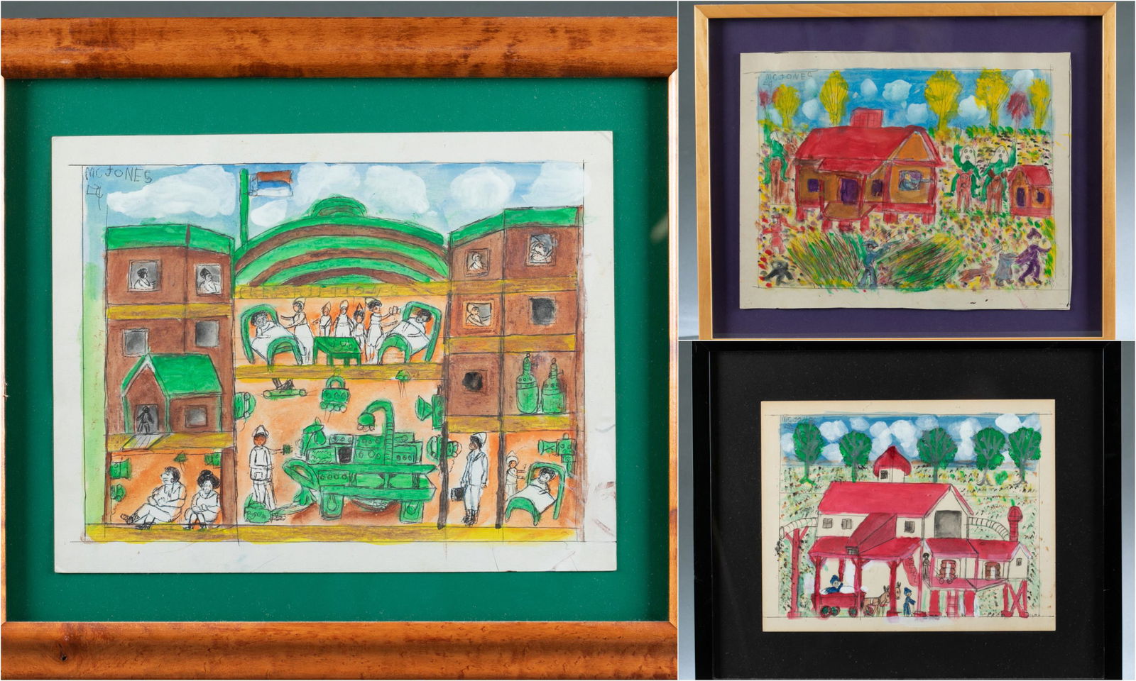 M.C. "5c" Jones, 3 mixed media works. (1 of 19)