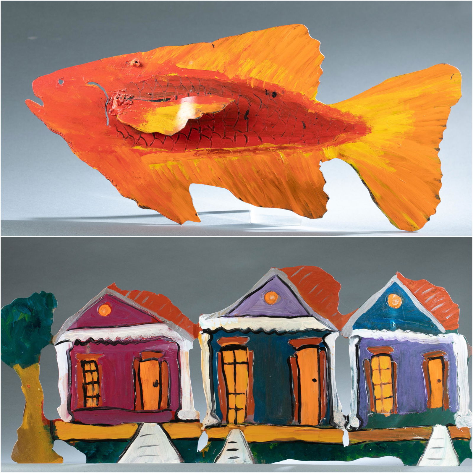 Pat Juneau, 2 metal sculptures. (1 of 10)