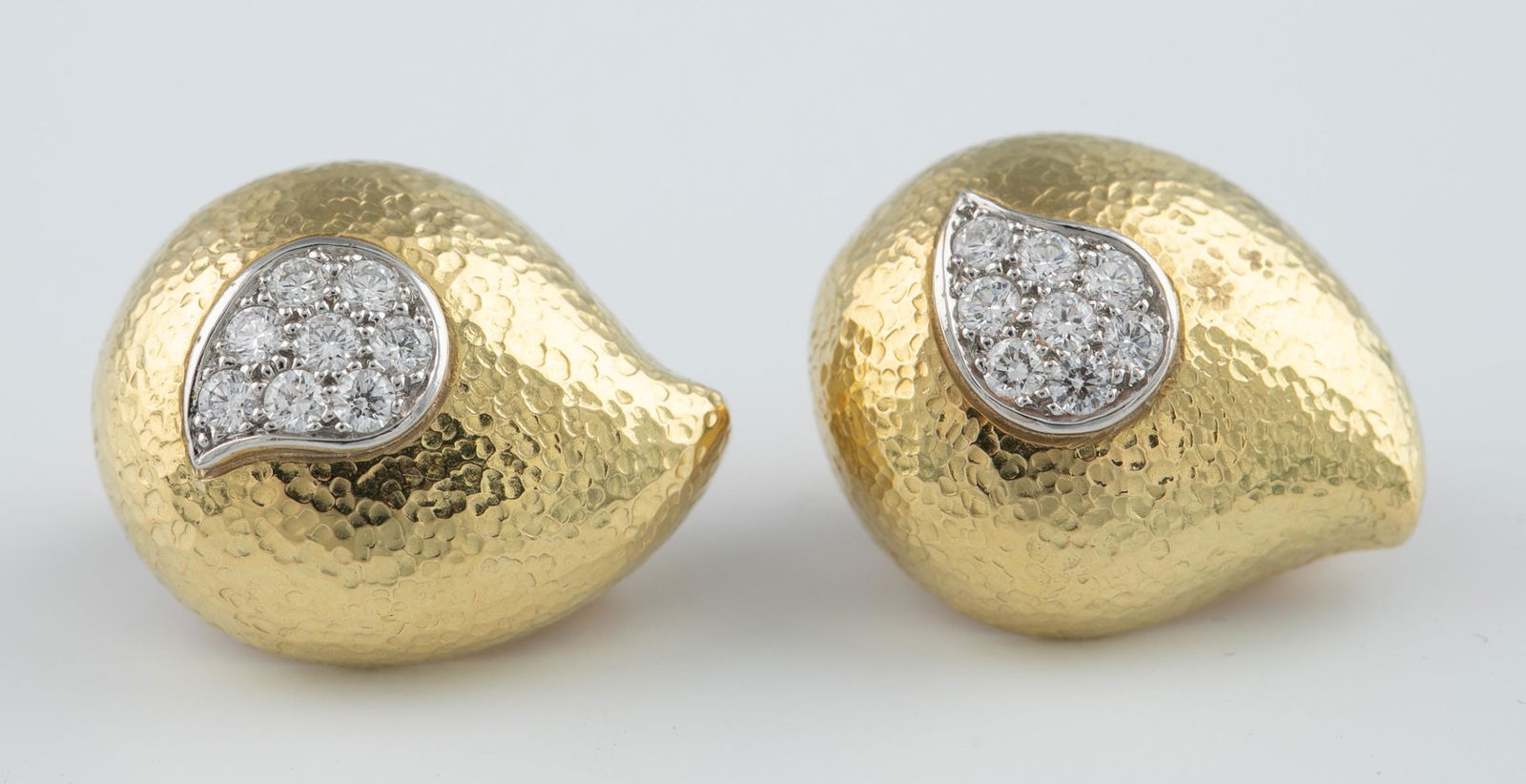 David Webb 18k diamond earrings. (1 of 3)