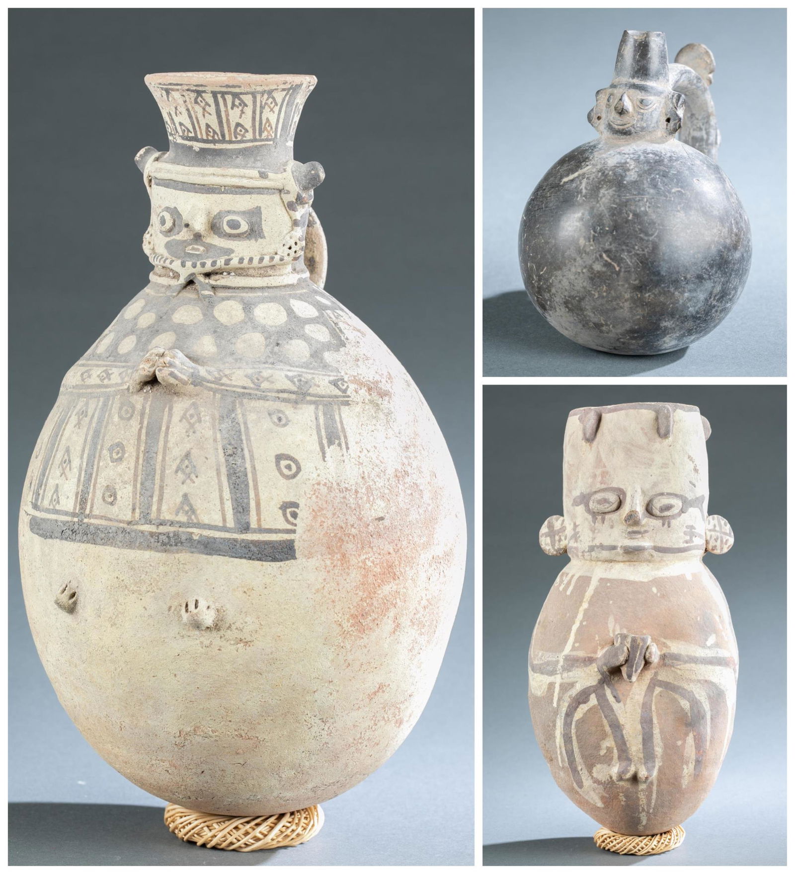 3 Chancay Peru Style Figural Vessels. (1 of 20)