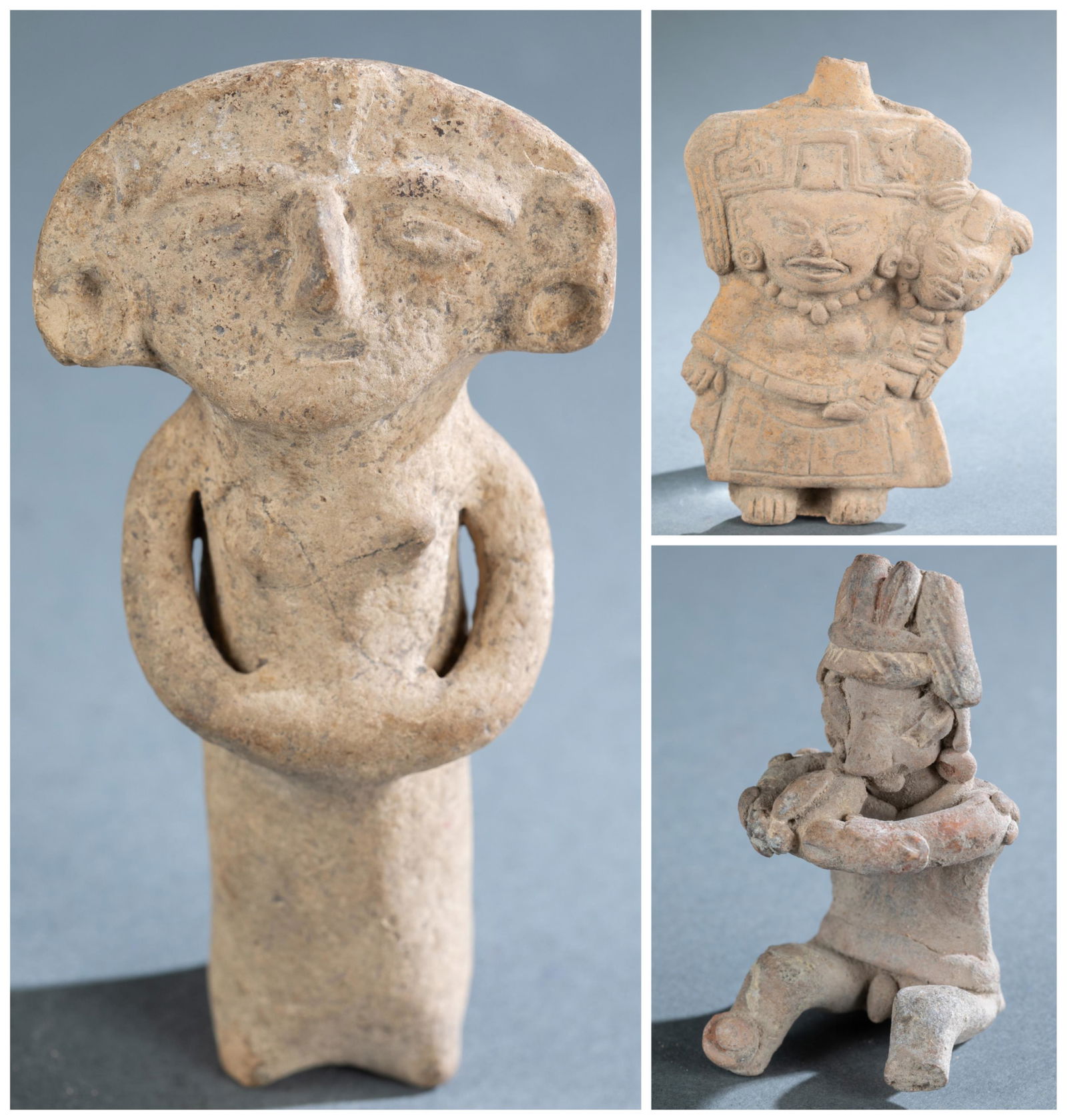 3 Pre-Columbian Style Figures, Mexico. (1 of 16)