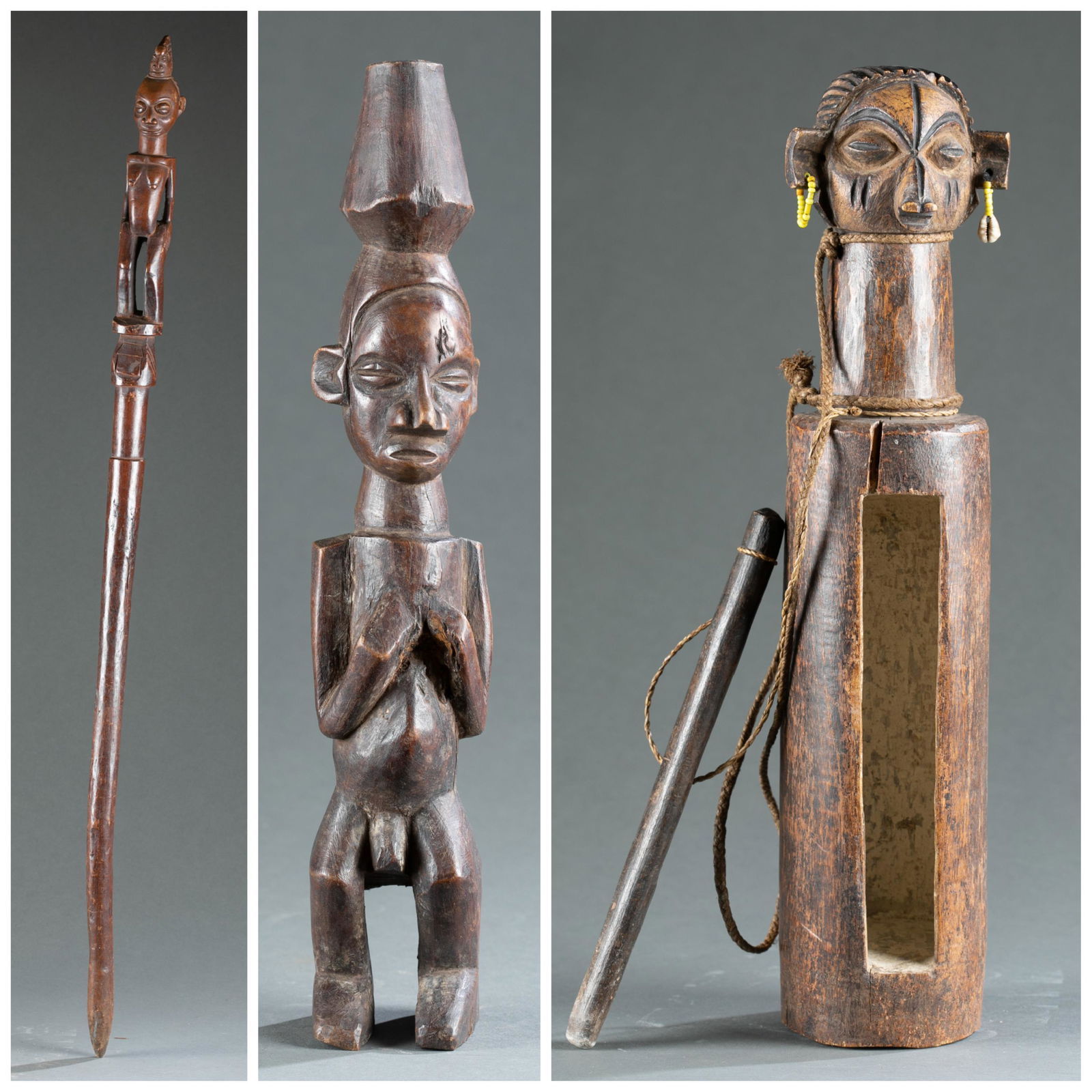 3 Yaka Style Figural Objects, Congo. (1 of 20)
