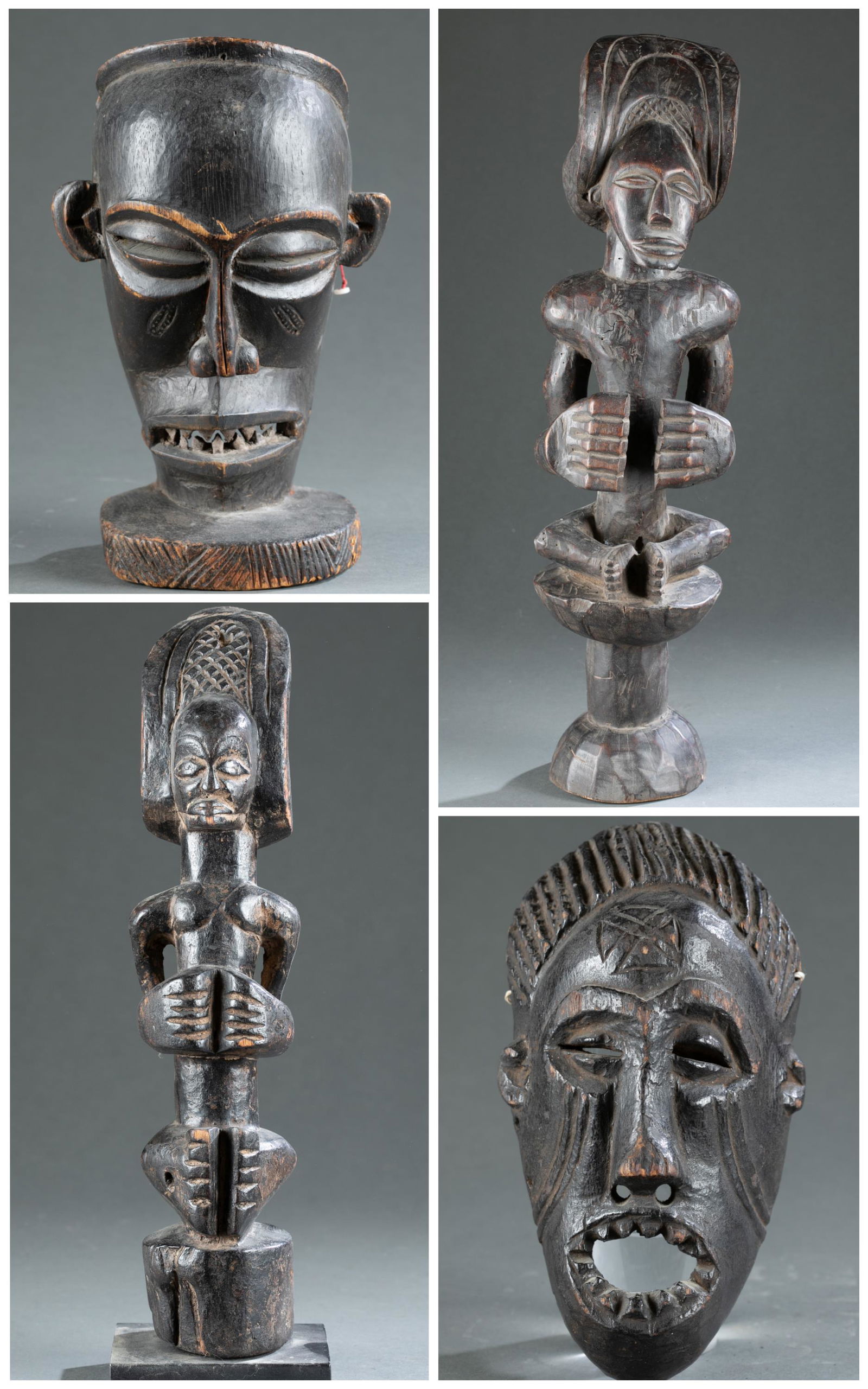 4 Chokwe Style Figural Objects, Congo. (1 of 20)