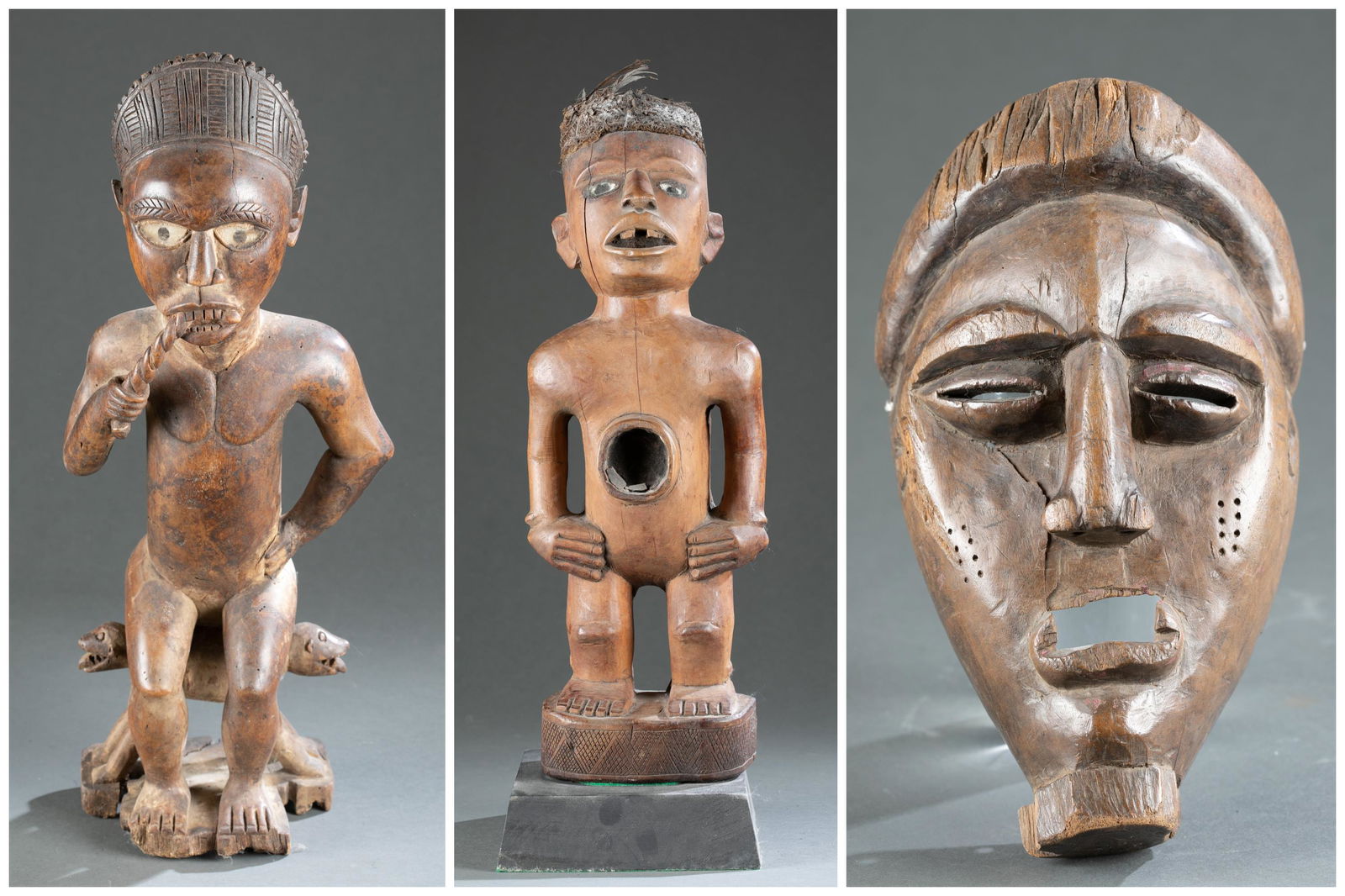 3 Kongo Style Figural Objects, Congo. (1 of 19)