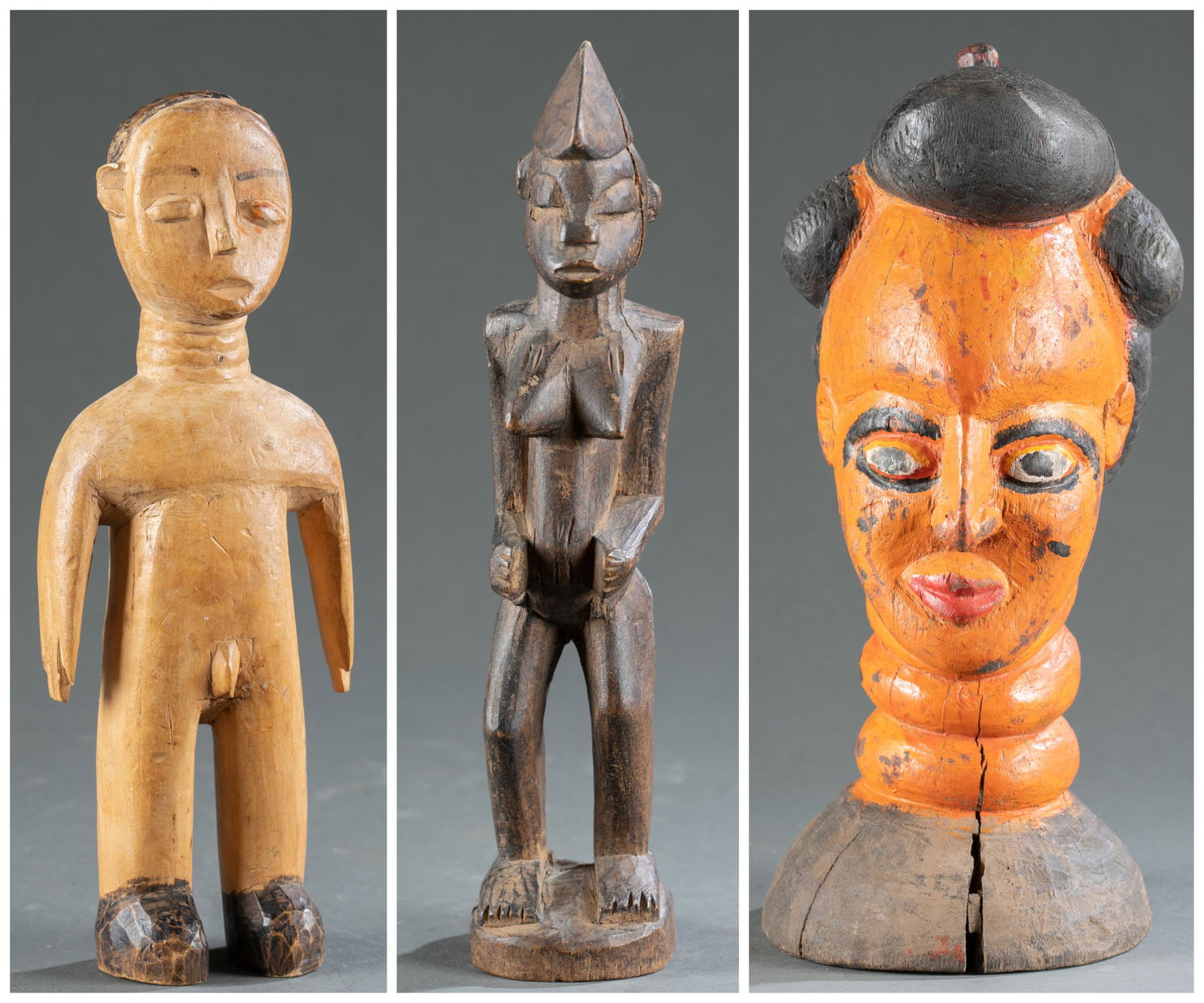 3 West African Style Figural Objects. (1 of 20)