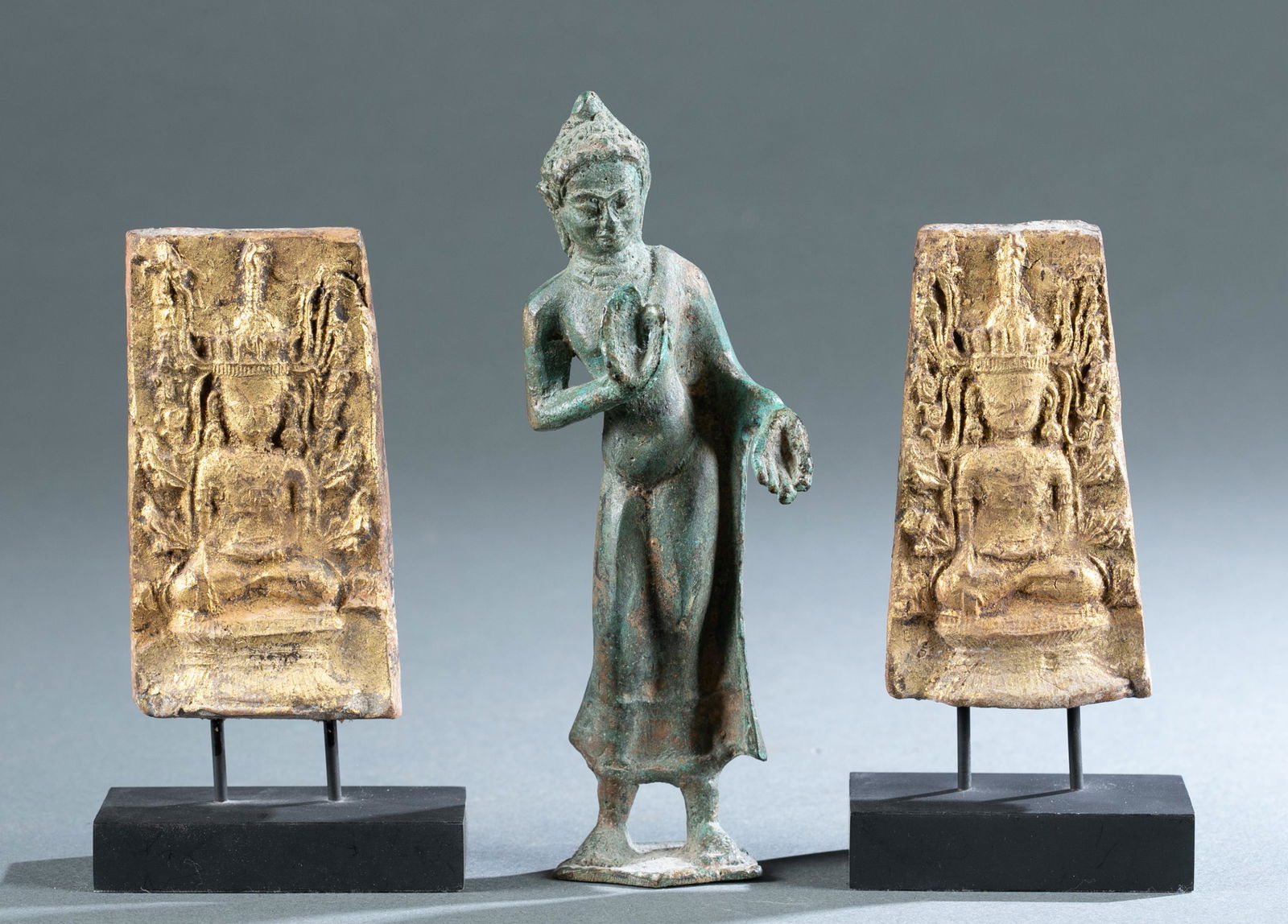 3 Southeast Asian Style Buddha Figures. (1 of 7)