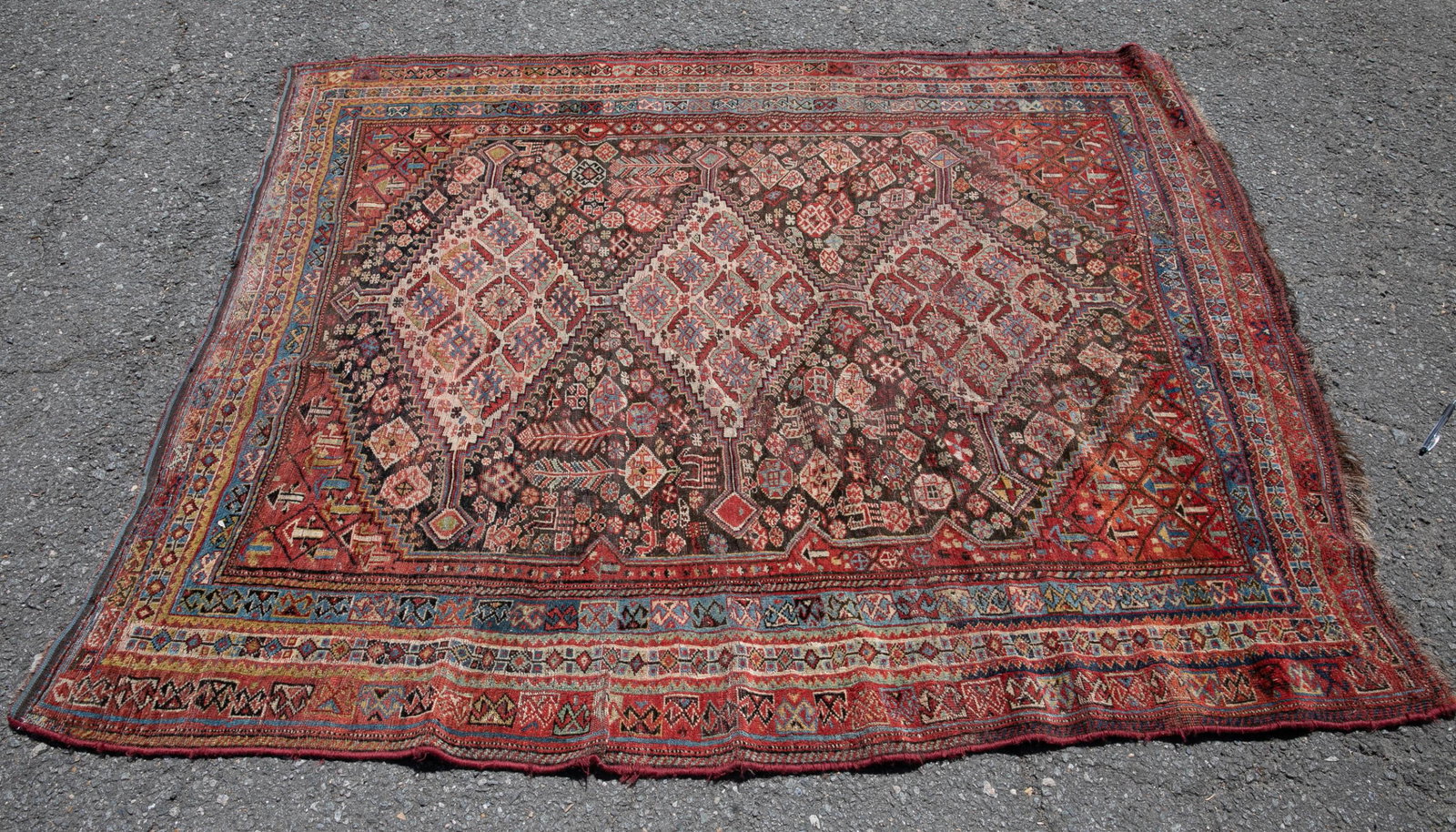 Antique Persian Shiraz.: Antique Persian Shiraz. 4'11" x 6'.
