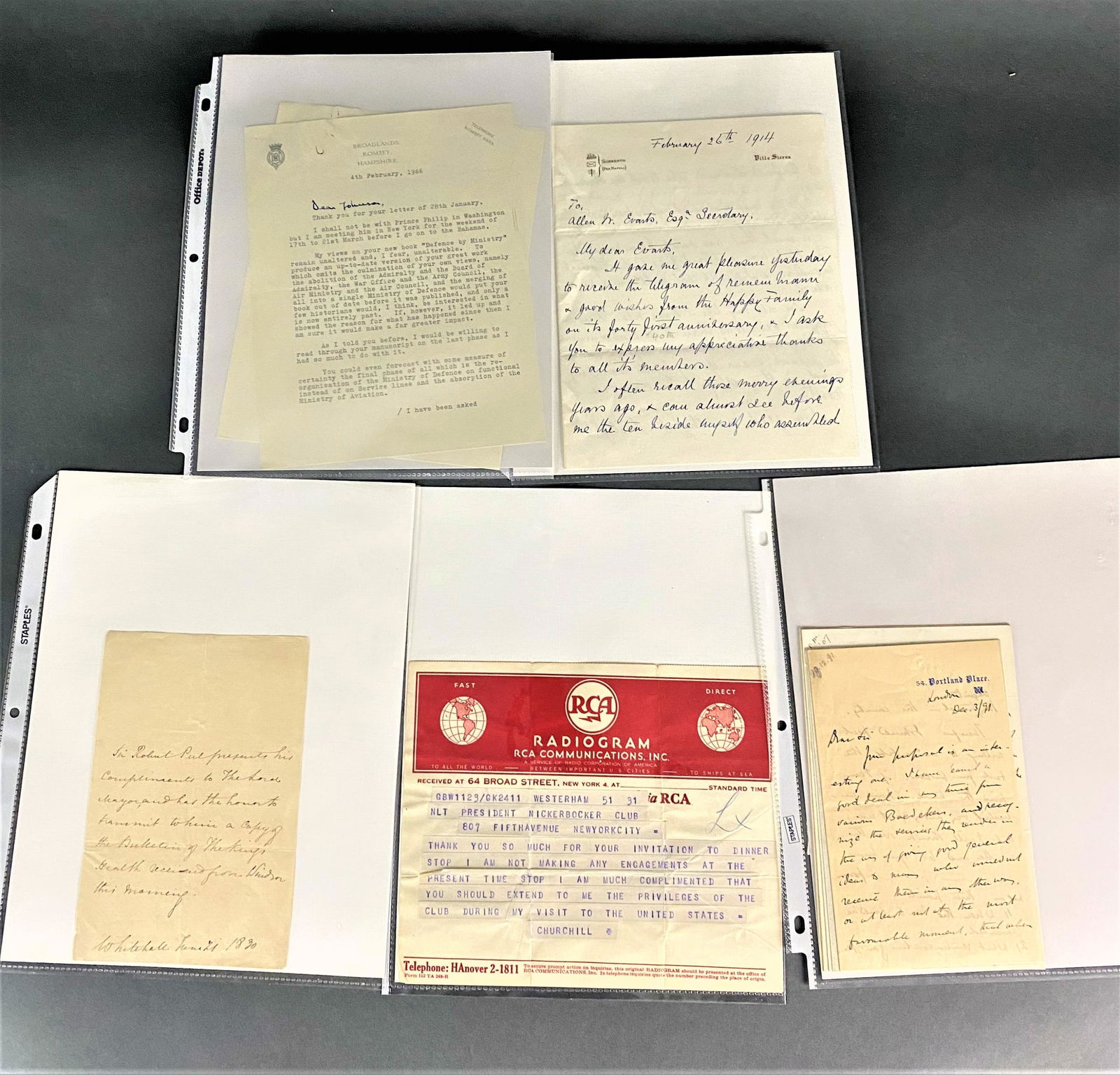 5 signed items. British Statesmen. (1 of 3)