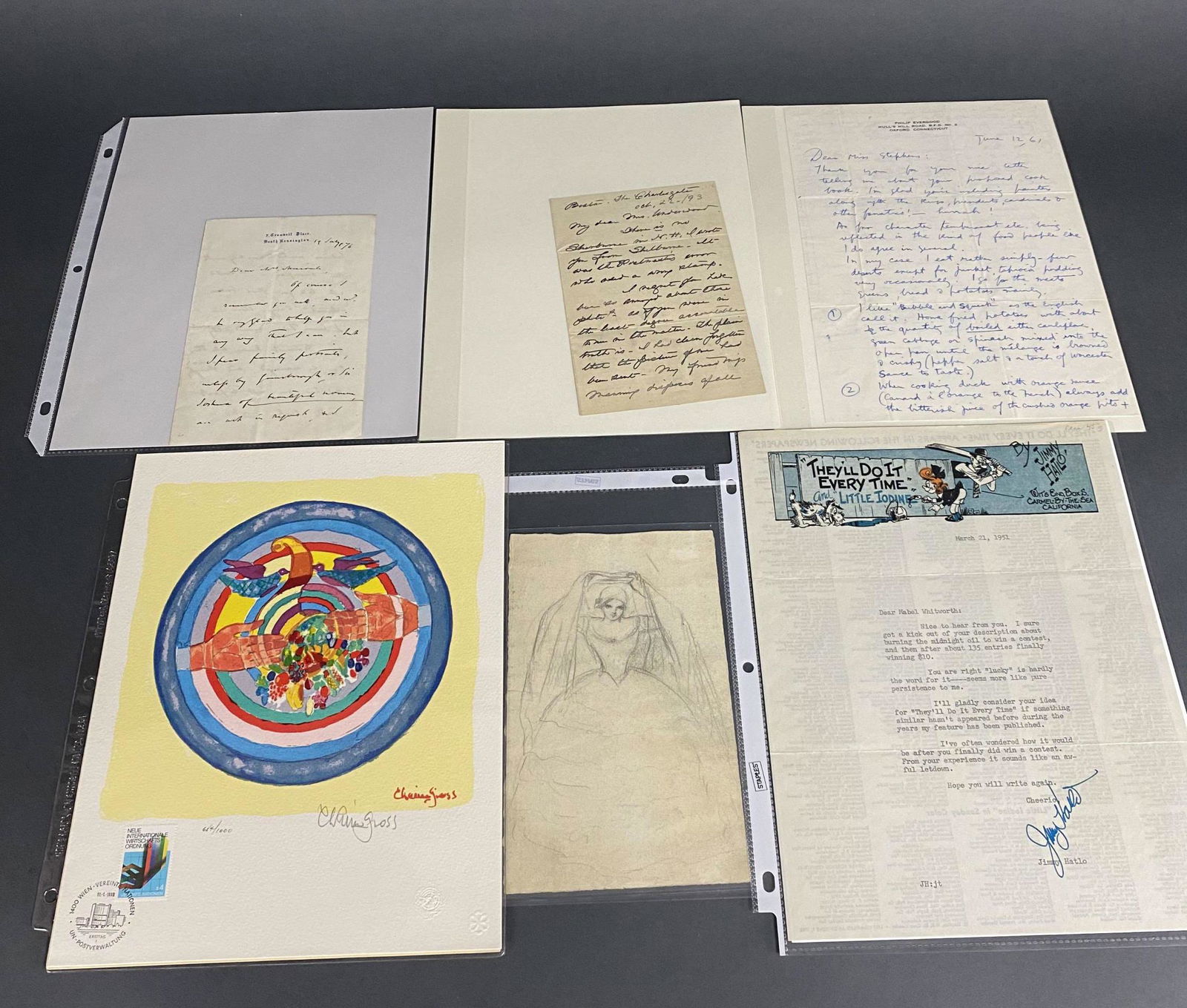 6 Signed items. Artists. (1 of 2)