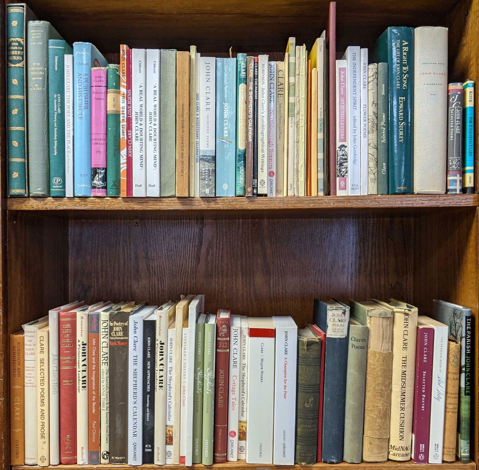 2 shelves. John Clare Miscellany. (1 of 3)