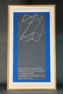 Albers. New York Film Festival poster. c.1972.: Albers, Josef (German, 1888-1976). New York Film Festival poster presented by The Film Society of Lincoln Center. c.1972. Color lithograph. Limitation: 96/144. Signed, dated, limitation in pencil: l.r