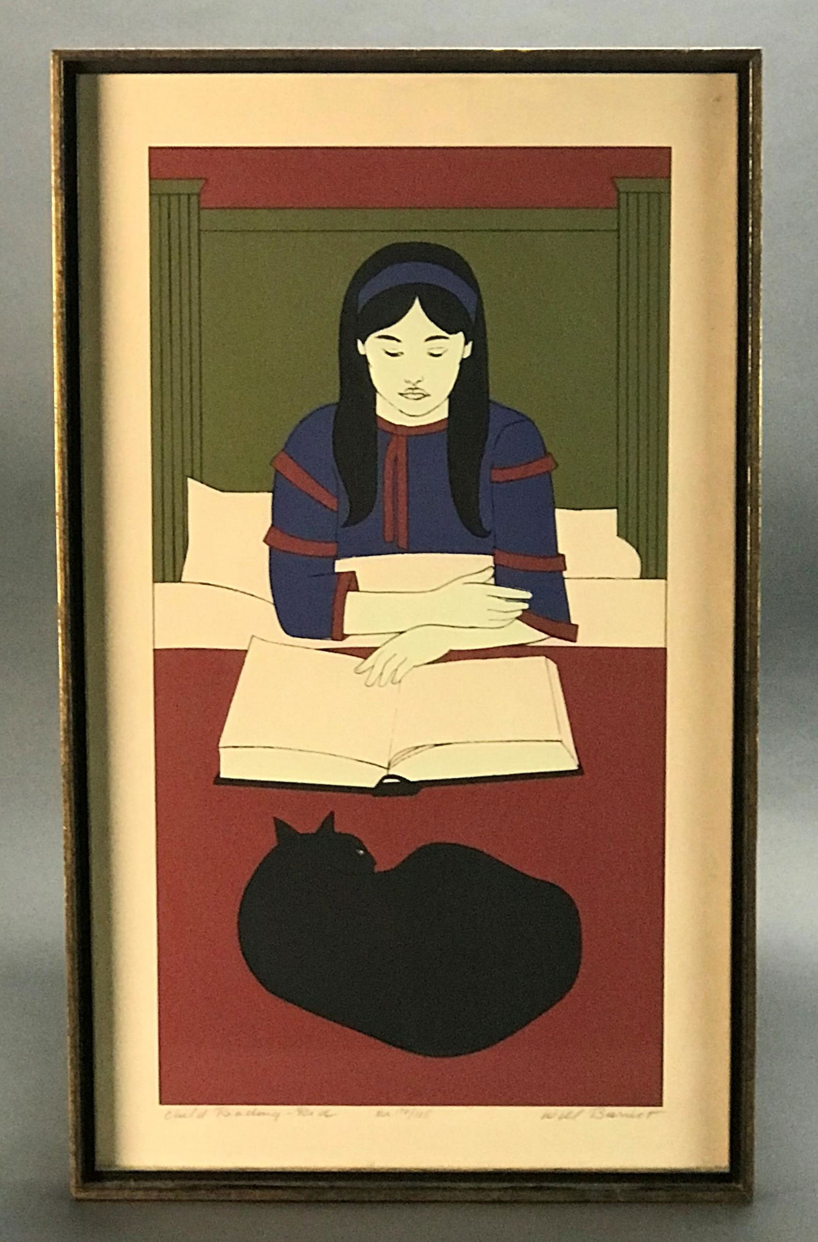 Barnet. Serigraph. Child Reading-Red. c.1970. (1 of 7)