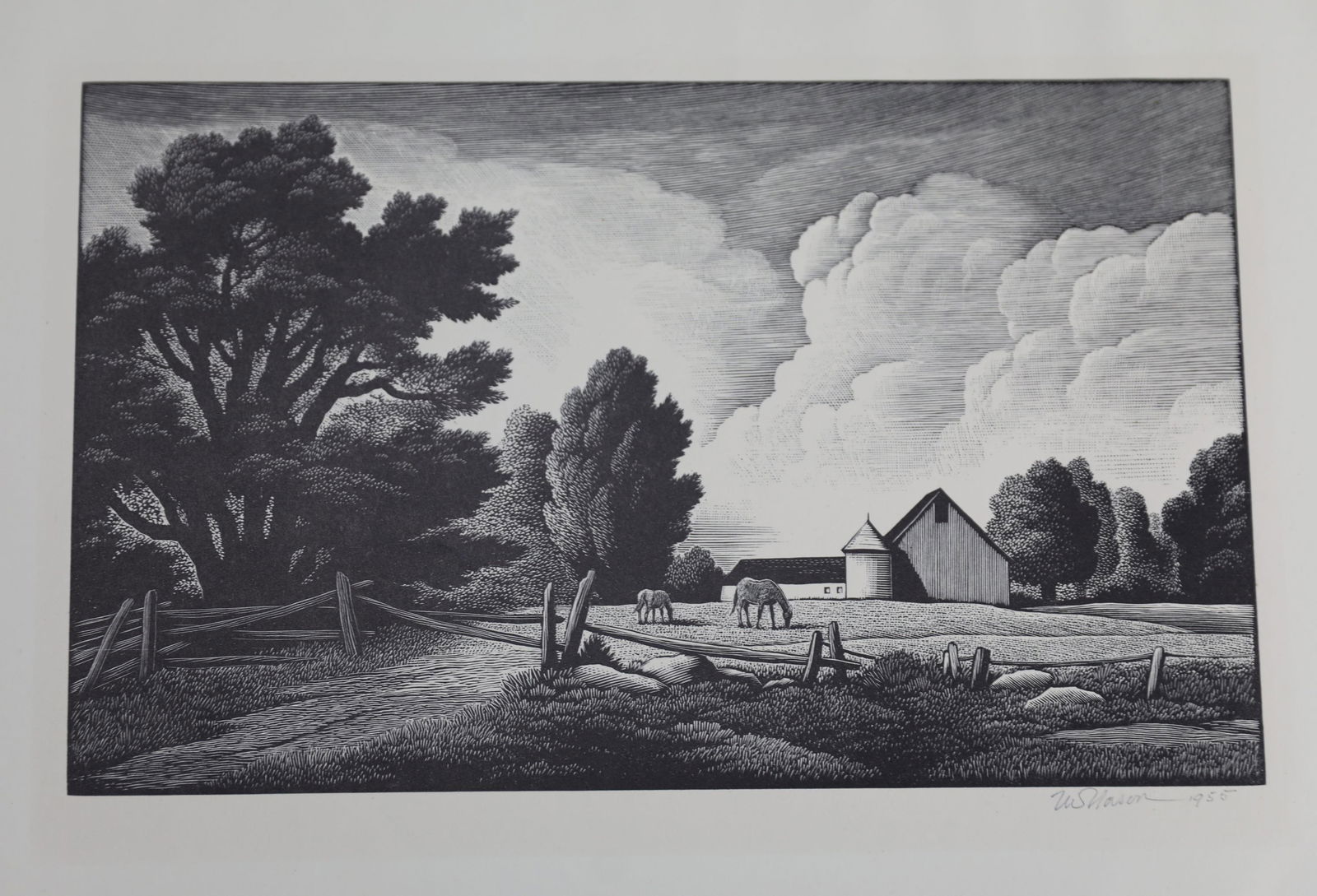 Nason. Wood Engraving. The Little Farm. 1955. (1 of 4)