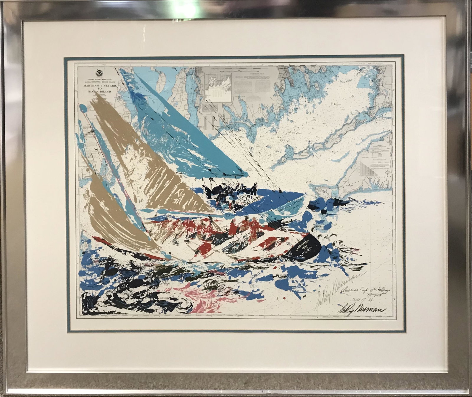 Neiman. Lithograph. America's Cup. 1965. (1 of 4)