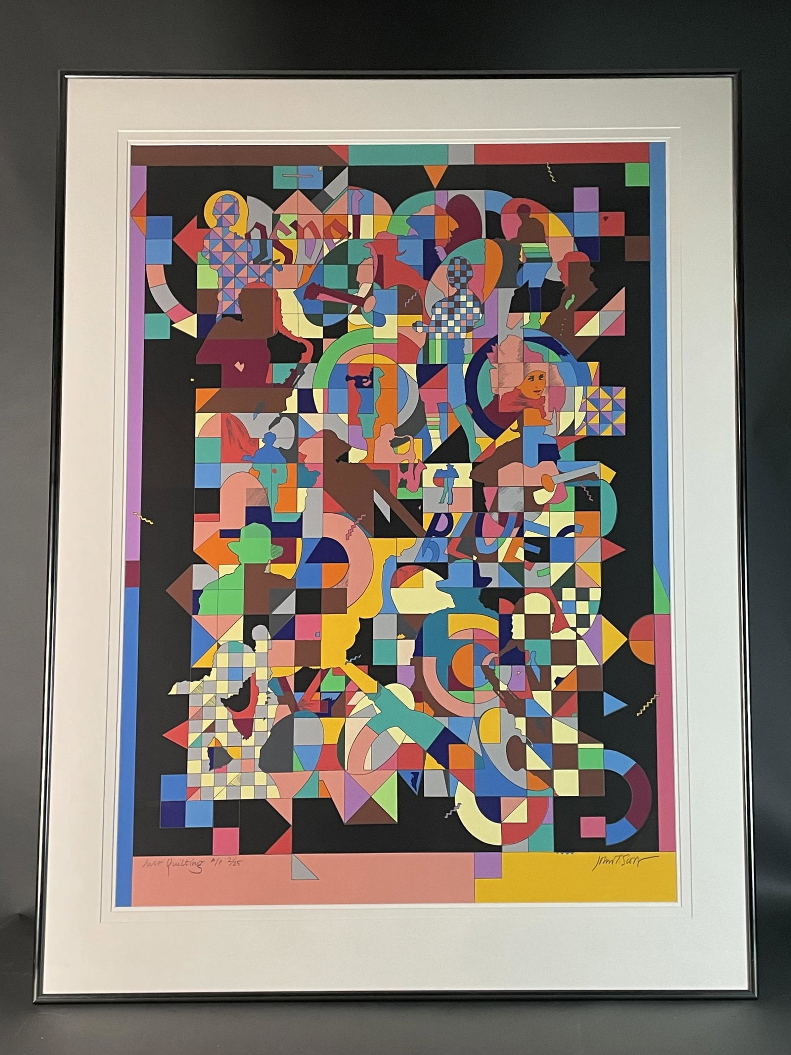 John T. Scott. Serigraph. Just Quilting. (1 of 4)