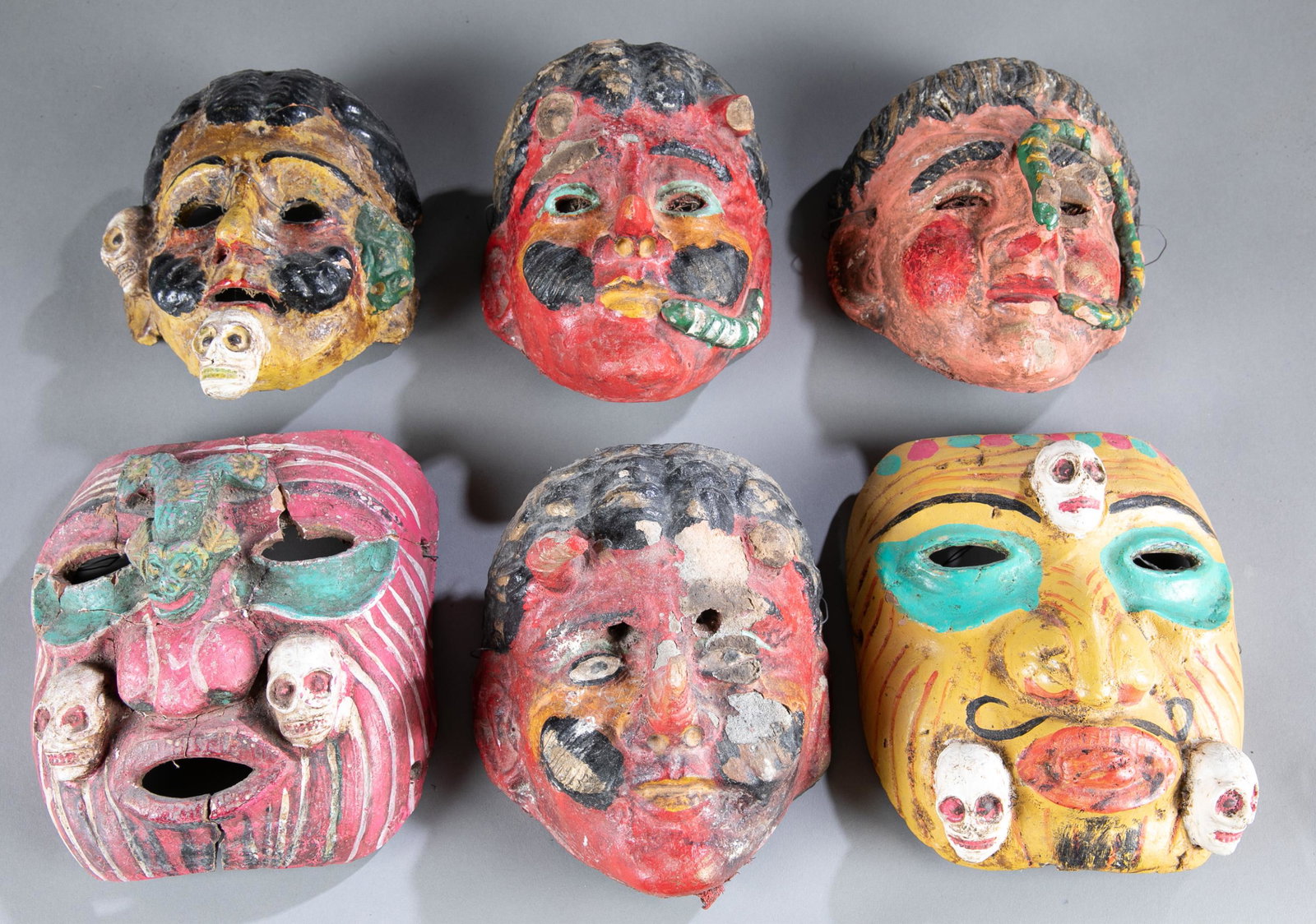 6 Guatemalan/Mexican Masks, 20th Century. (1 of 20)