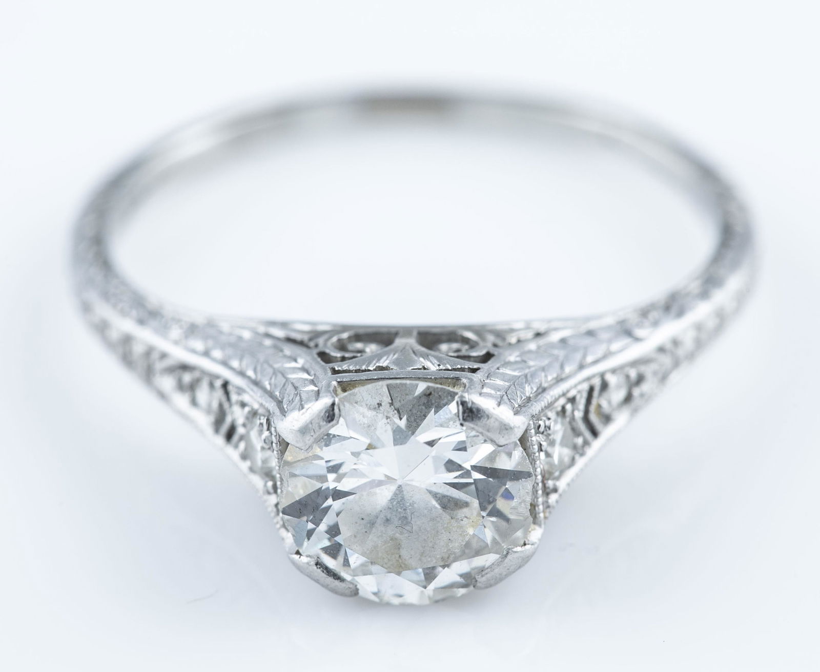 Platinum 1.35ct solitaire diamond ring (1 of 4)